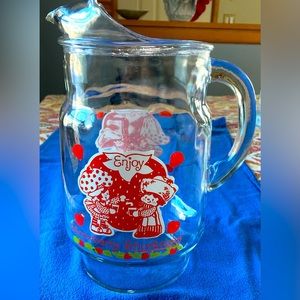 Vintage Strawberry Shortcake glass pitcher - includes free gift!